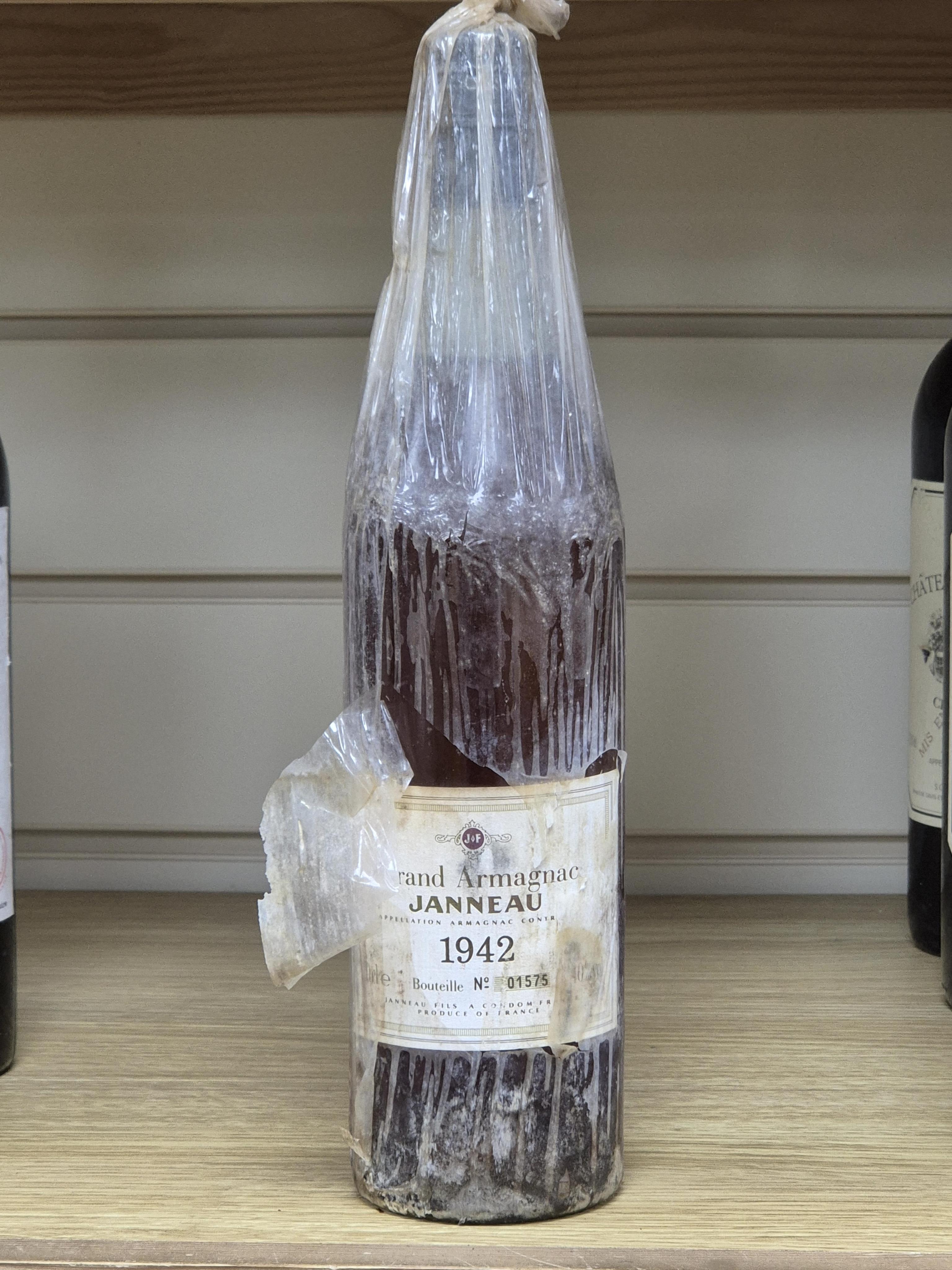 A bottle of Janneau Grand Armagnac, 1942